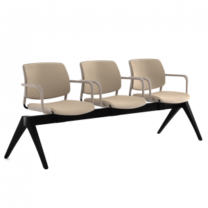 Tandem dos, tres y más puestos Espaldar y asiento con estructura en acero con recubrimiento en PU